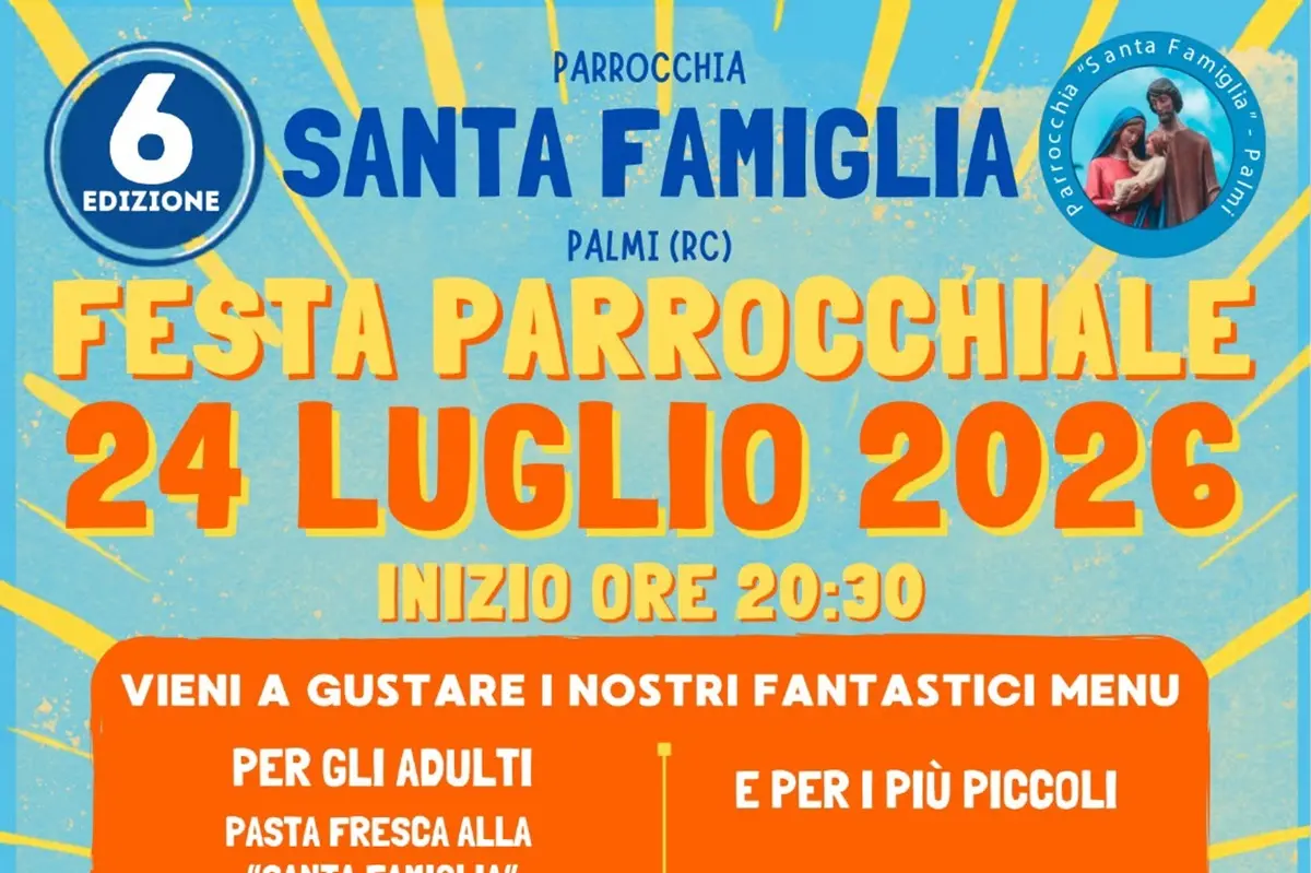 La Parrocchia Santa Famiglia di Palmi pronta a festeggiare: il 24 luglio una serata tra convivialità e musica\n