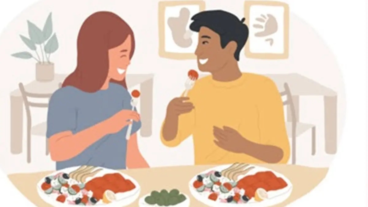 Mediterranean cuisine isolated cartoon vector illustrations. Happy couple eating out in a Greek restaurant together, fish and olives on the table, mediterranean cuisine dinner vector cartoon. , Getty Images