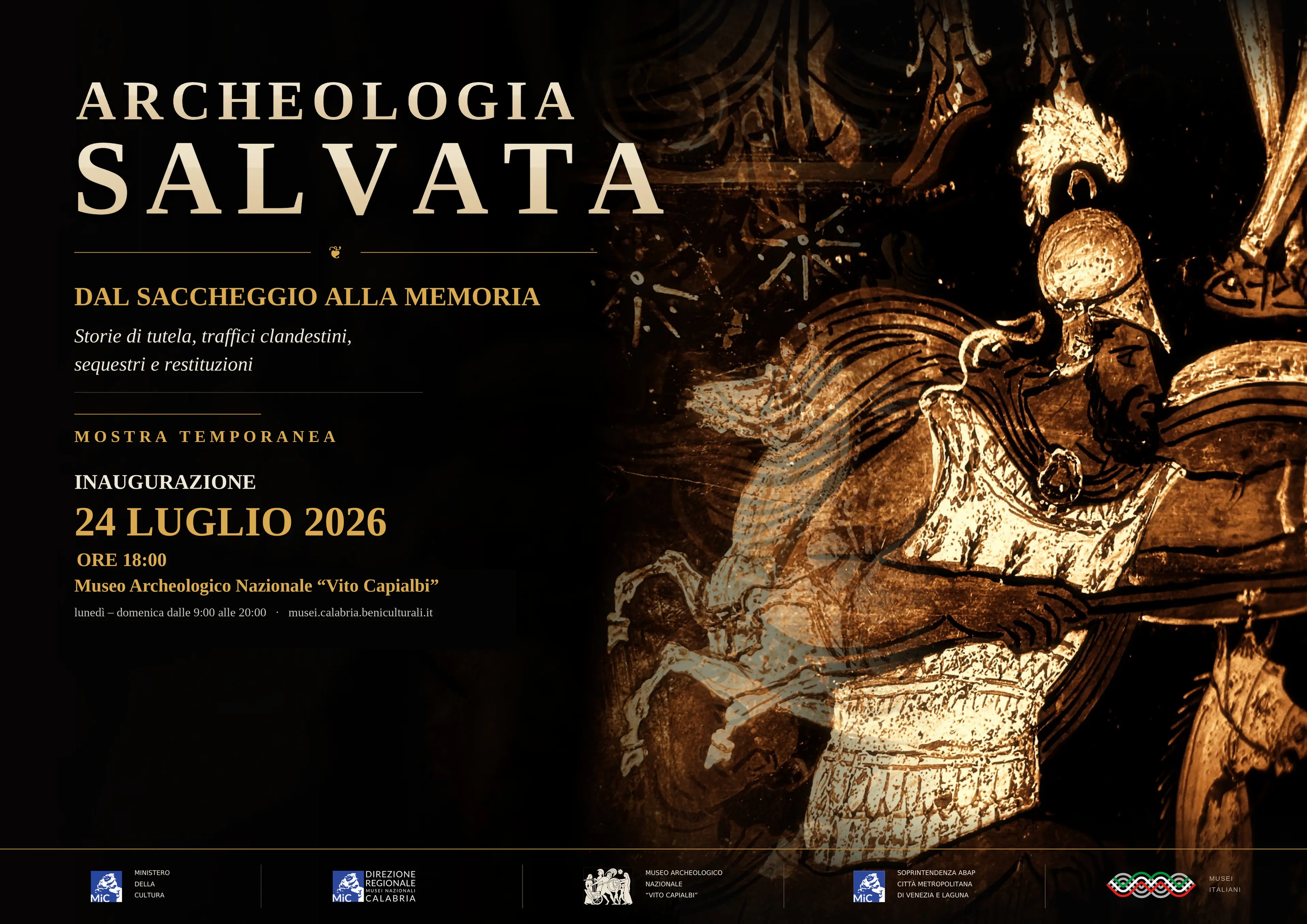 Reperti trafugati e tesori mai esposti,\u00A0al museo Capialbi di Vibo le storie dell’archeologia salvata: in mostra pezzi unici strappati al mercato illegale\n