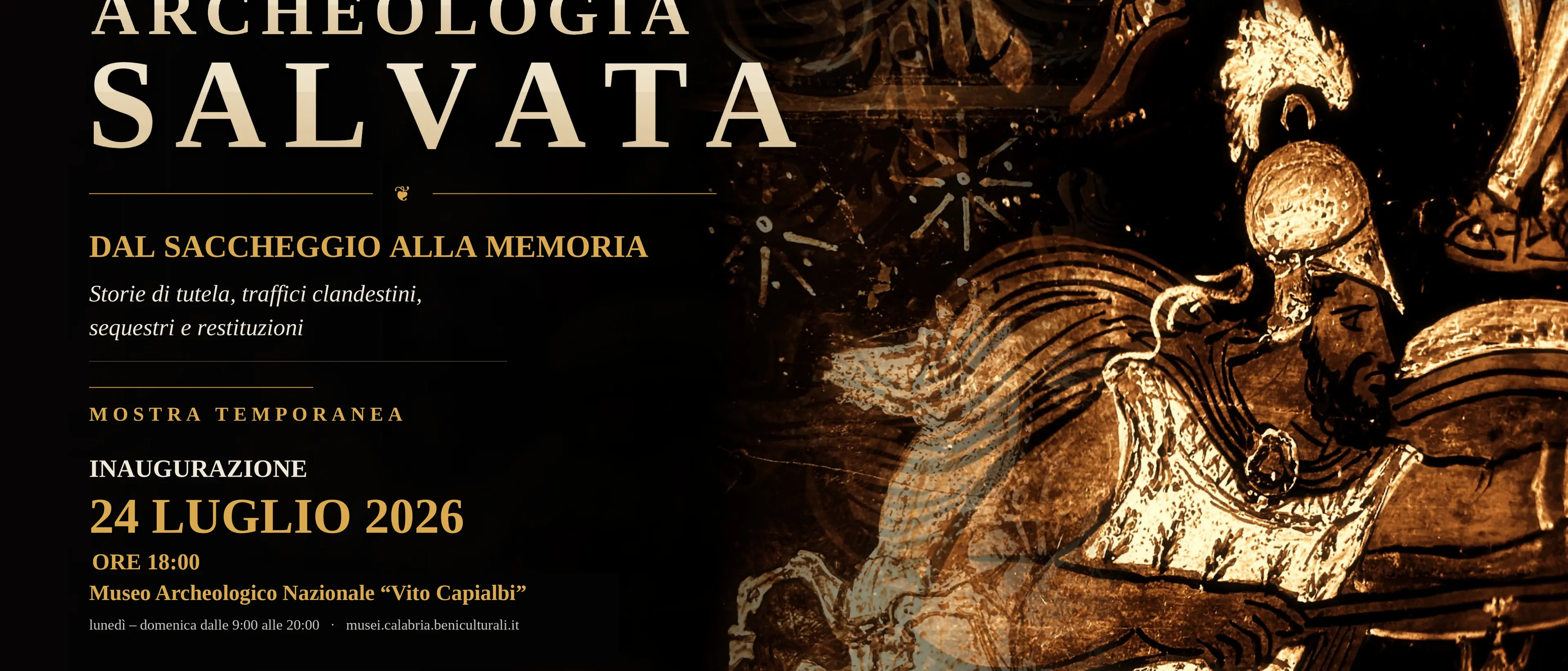 Reperti trafugati e tesori mai esposti,\u00A0al museo Capialbi di Vibo le storie dell’archeologia salvata: in mostra pezzi unici strappati al mercato illegale\n