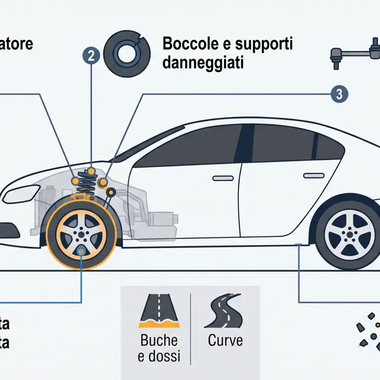Ammortizzatori che sbattono: cause, sintomi e come risolvere il problema prima che peggiori\n