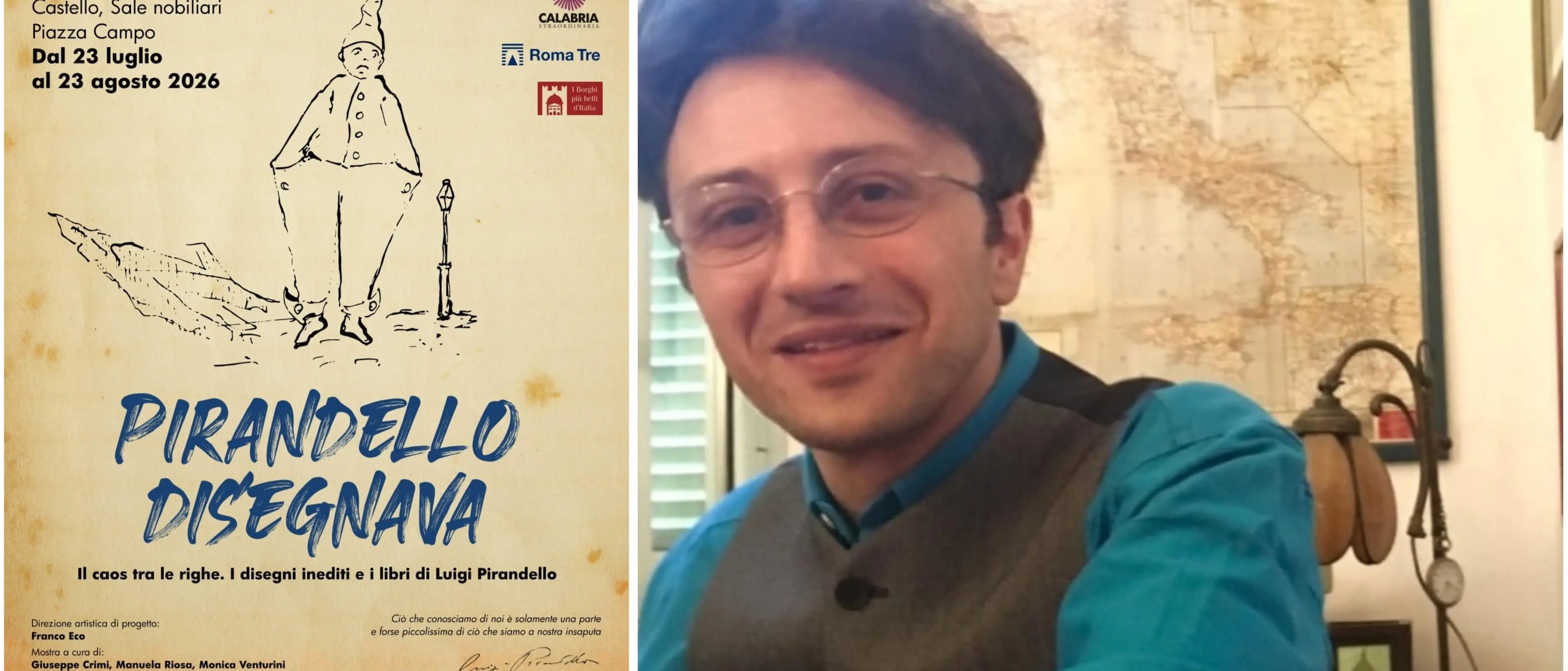 Pirandello disegnava, gli schizzi inediti del Nobel arrivano in Calabria: la mostra debutta a Santa Severina\n
