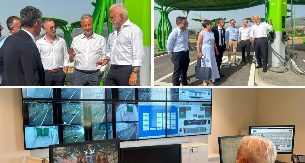 Lattarico, inaugurata la Green Island sull’A2: da agosto ricariche elettriche ad alta potenza\n