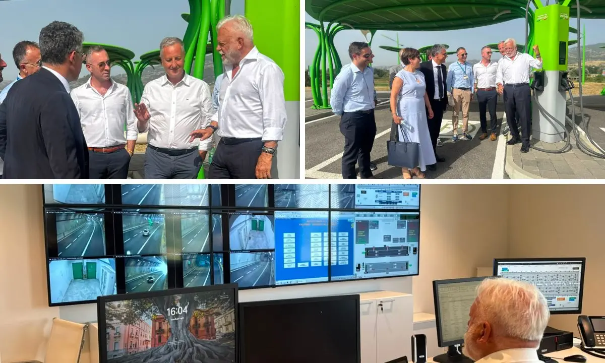 Lattarico, inaugurata la Green Island sull’A2: da agosto ricariche elettriche ad alta potenza\n