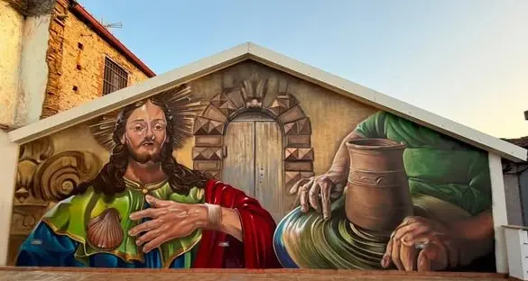 Arte, a Gerocarne un grande murales racconta l’anima e l’identità di un popolo\n