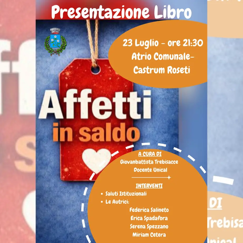 A Roseto Capo Spulico la presentazione del libro Affetti in saldo: una riflessione sul valore educativo delle relazioni\n