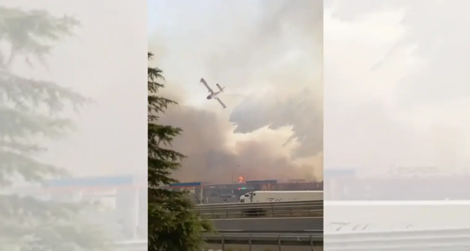 Tragedia evitata a Frascineto, ecco il VIDEO del\u00A0Canadair salva la stazione di servizio da un incendio devastante\n