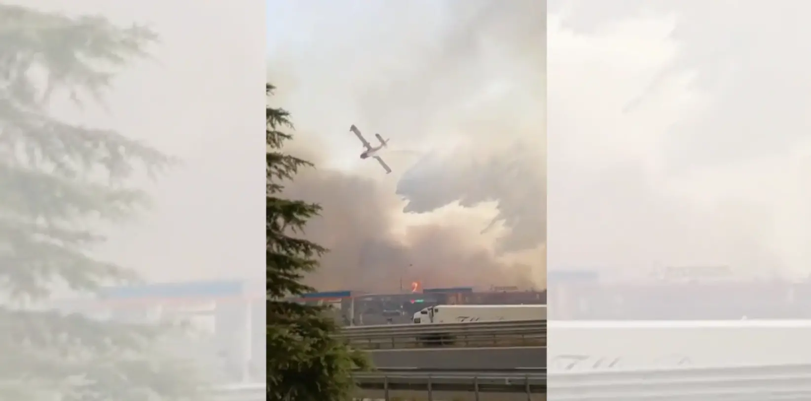 Tragedia evitata a Frascineto, ecco il VIDEO del\u00A0Canadair salva la stazione di servizio da un incendio devastante\n