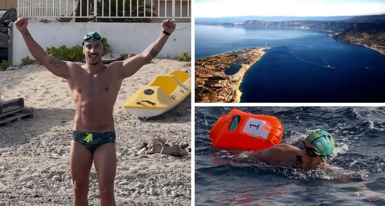 Attraversa lo Stretto di Messina\u00A0a nuoto, Gianluca Mollo: «Correnti e acqua gelida, ma non ho mai smesso di crederci»\n