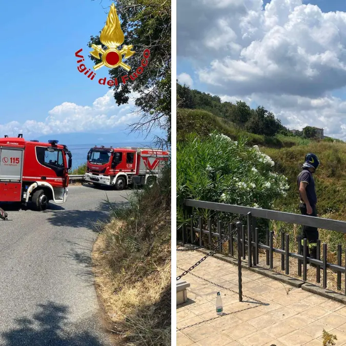 Donna precipita in una scarpata a Vibo Marina: recuperata cosciente e trasportata in ospedale con l’elisoccorso\n