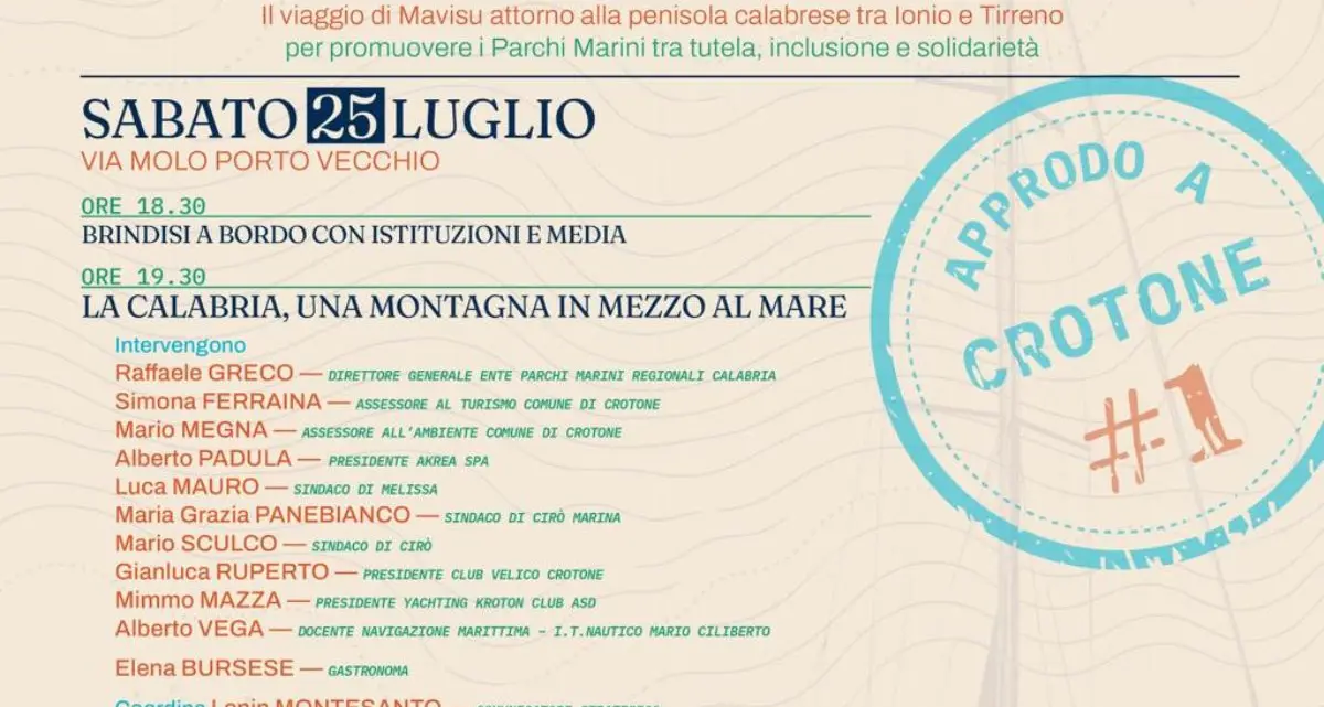 Mavisu arriva a Crotone: parte il viaggio tra legalità, ambiente e inclusione\n
