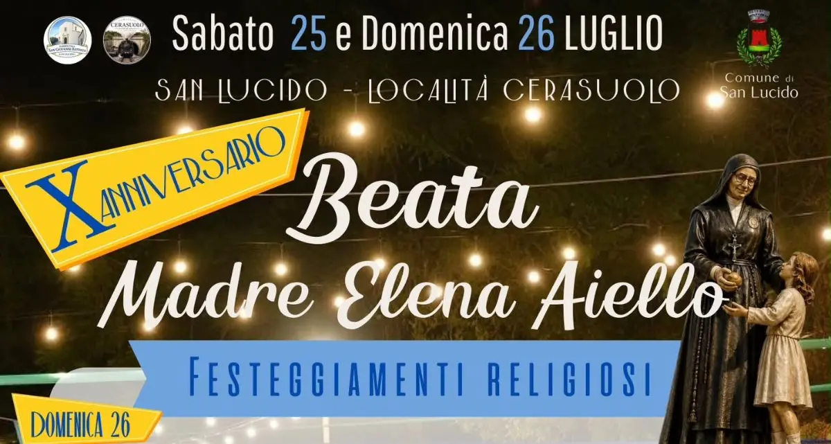 San Lucido celebra la Beata Elena Aiello: festa, musica e comunità a Cerasuolo\n