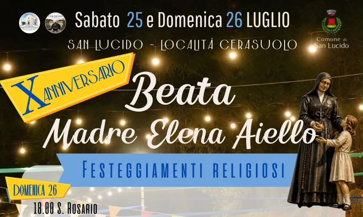San Lucido celebra la Beata Elena Aiello: festa, musica e comunità a Cerasuolo\n