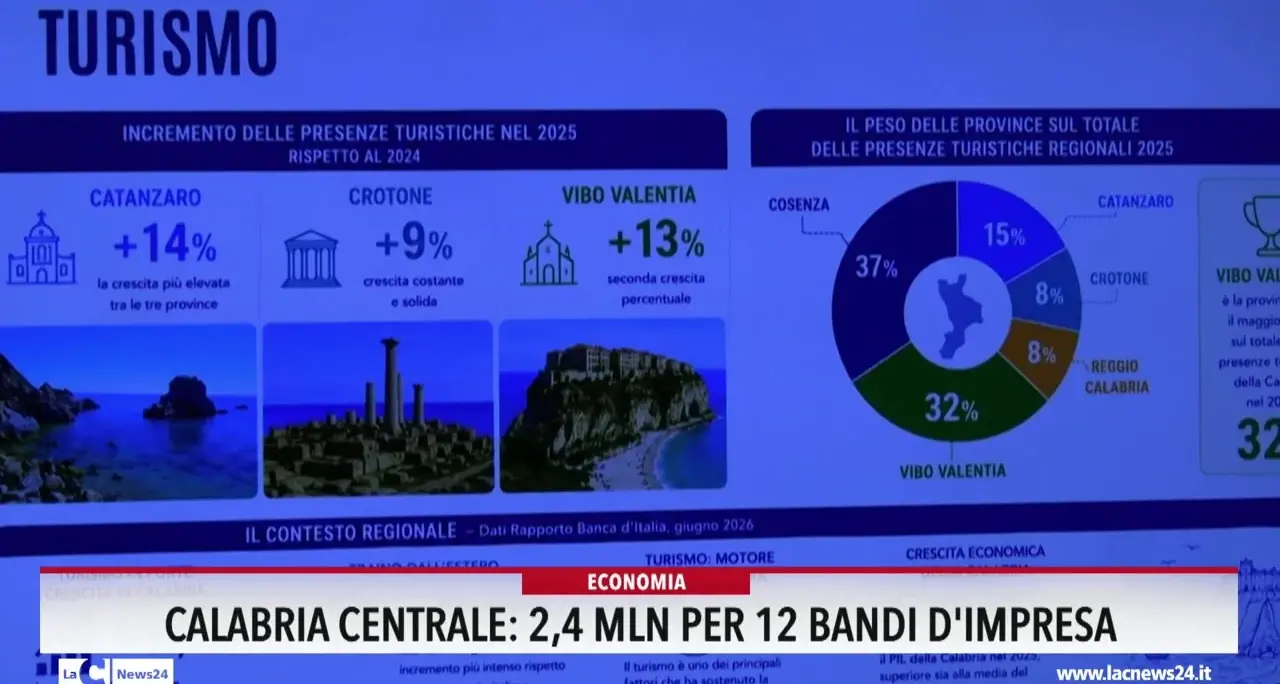 Calabria centrale, 2,4 milioni per 12 bandi d'impresa