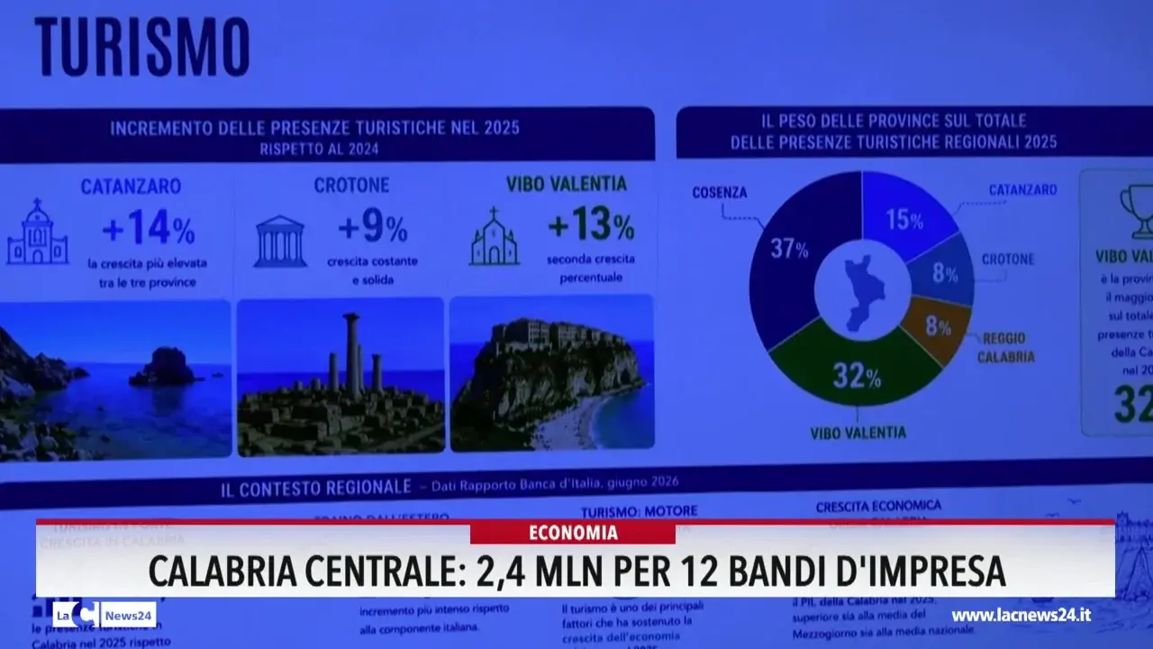 Calabria centrale, 2,4 milioni per 12 bandi d'impresa