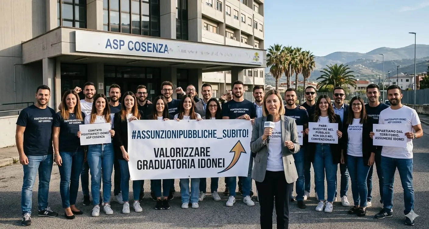 «Nel piano contro la povertà sanitaria neppure un fisioterapista»: la protesta degli idonei Asp cosentini\n