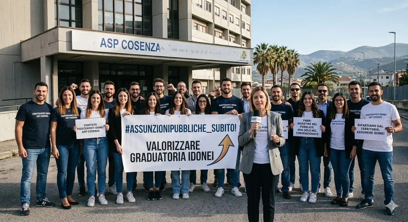 «Nel piano contro la povertà sanitaria neppure un fisioterapista»: la protesta degli idonei Asp cosentini\n