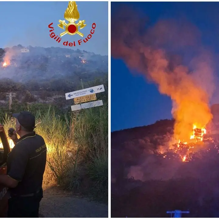Vasto incendio tra Ricadi e Joppolo, le fiamme lambiscono (anche) la ferrovia causando\u00A0disagi alla circolazione\n