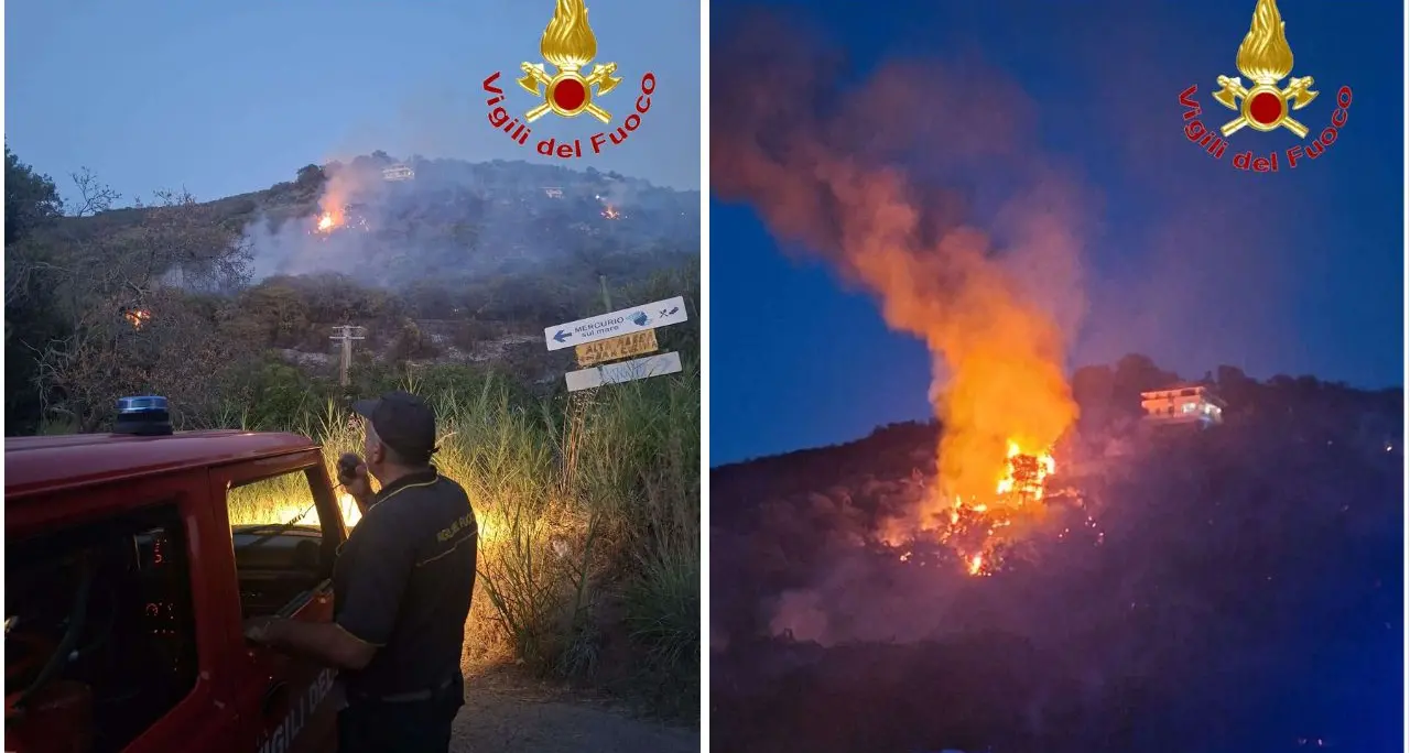 Vasto incendio tra Ricadi e Joppolo, le fiamme lambiscono (anche) la ferrovia causando\u00A0disagi alla circolazione\n