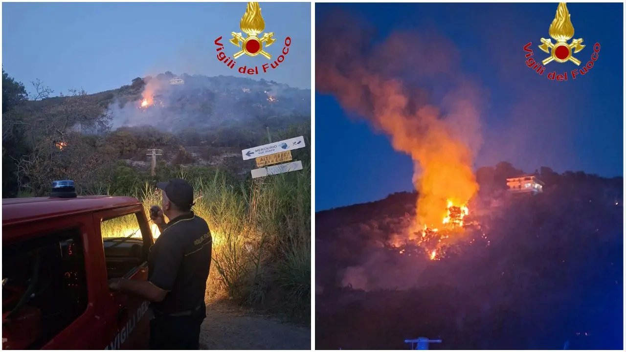 Vasto incendio tra Ricadi e Joppolo, le fiamme lambiscono (anche) la ferrovia causando\u00A0disagi alla circolazione\n