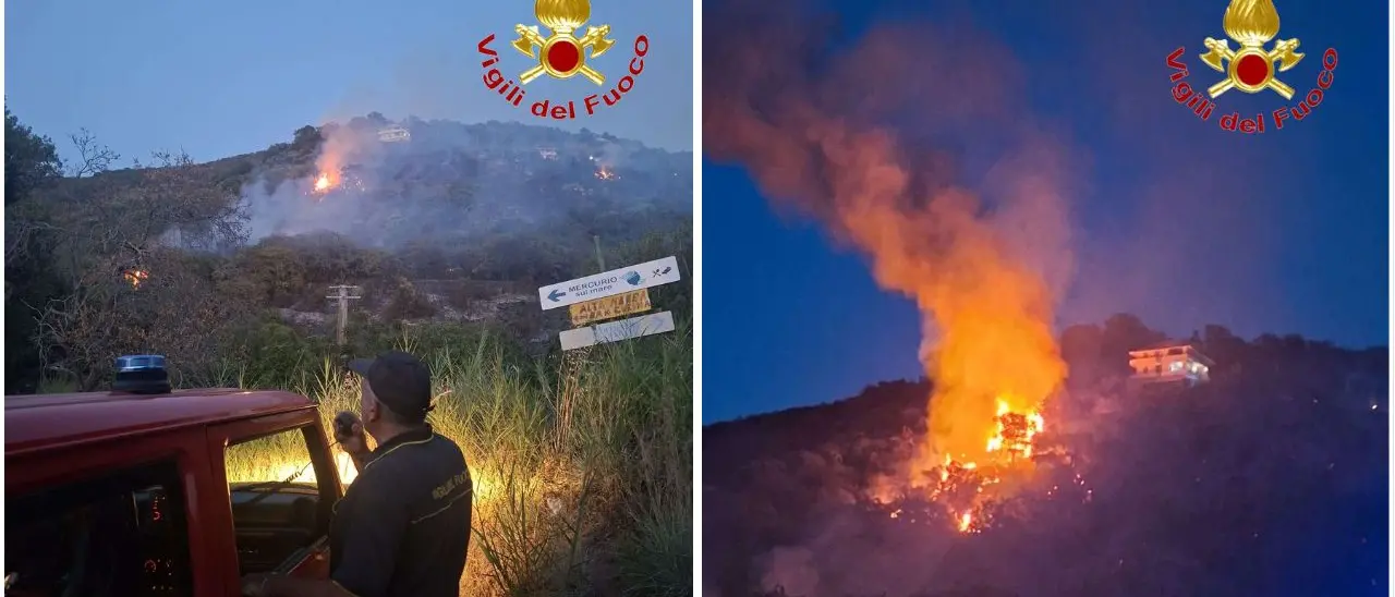 Vasto incendio tra Ricadi e Joppolo, le fiamme lambiscono (anche) la ferrovia causando\u00A0disagi alla circolazione\n