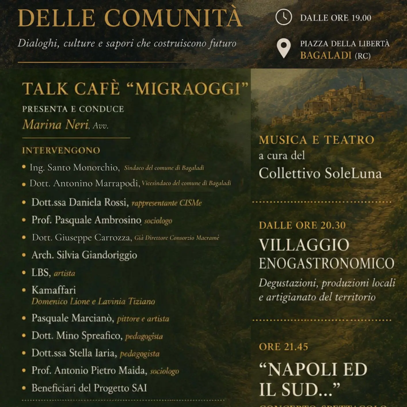 Festival delle Comunità a Bagaladi: una notte di incontri tra culture, musica e sapori\n