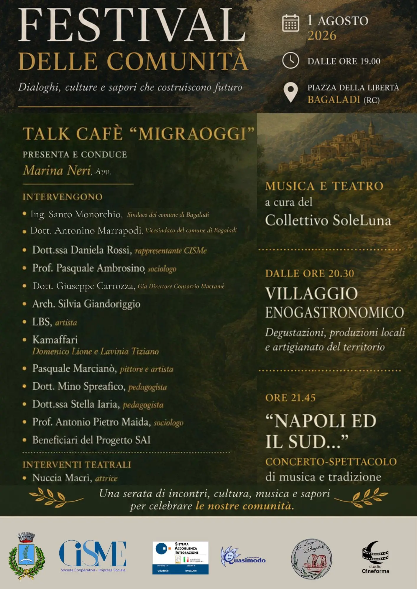 Festival delle Comunità a Bagaladi: una notte di incontri tra culture, musica e sapori\n