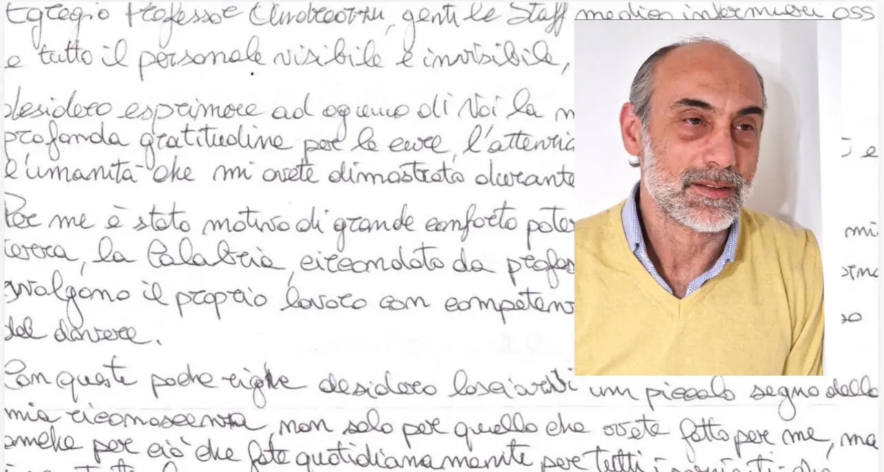 Il volto umano della sanità,\u00A0la lettera\u00A0di\u00A0un paziente ai professionisti dell'UMG:\u00A0«Curato con competenza e umanità»\n