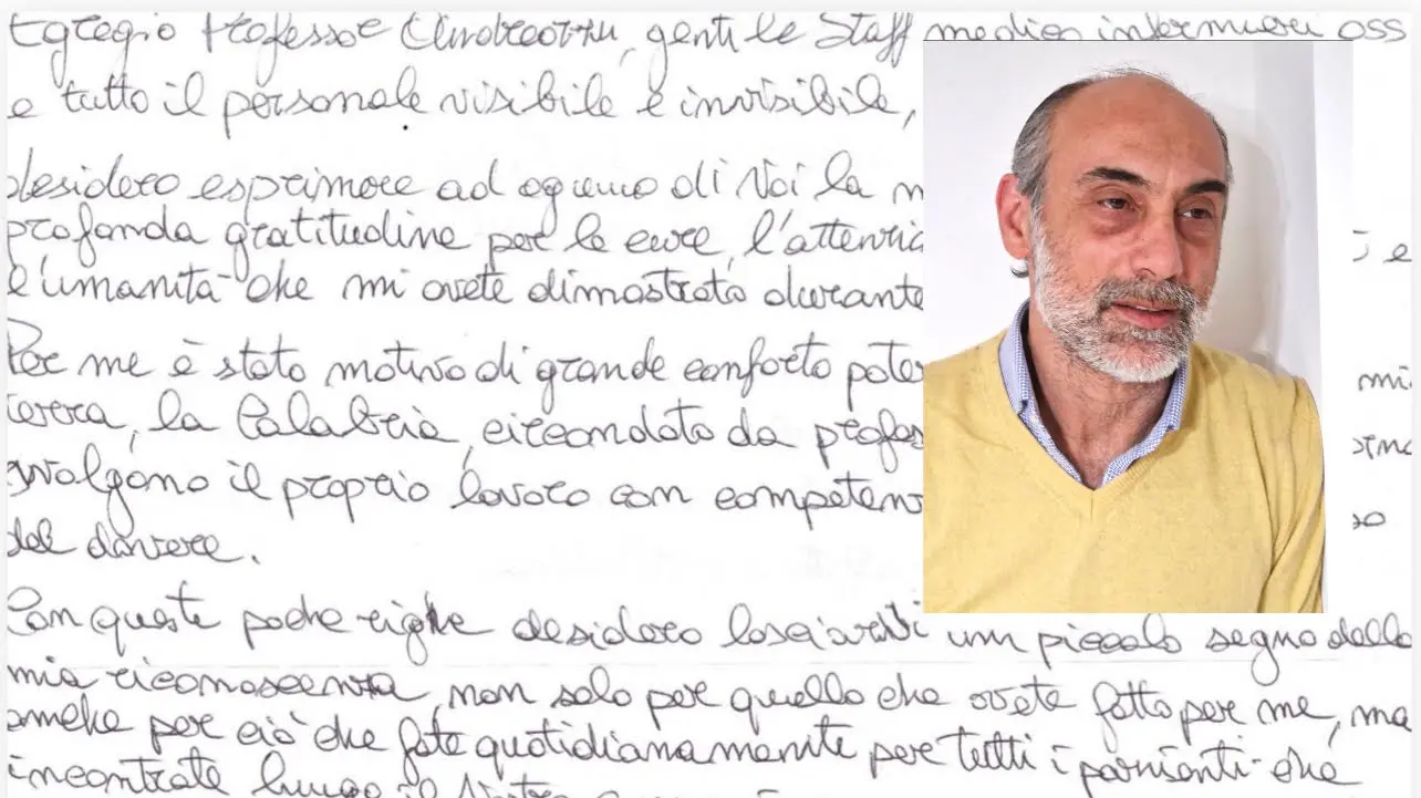 Il volto umano della sanità,\u00A0la lettera\u00A0di\u00A0un paziente ai professionisti dell'UMG:\u00A0«Curato con competenza e umanità»\n