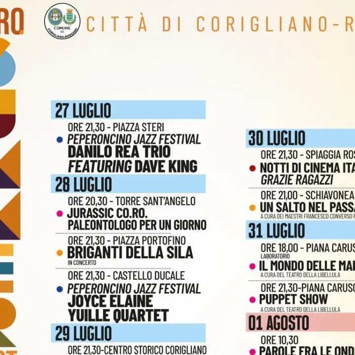 Co.Ro. Summer Fest, sette giorni di musica e spettacoli tra mare e montagna\n
