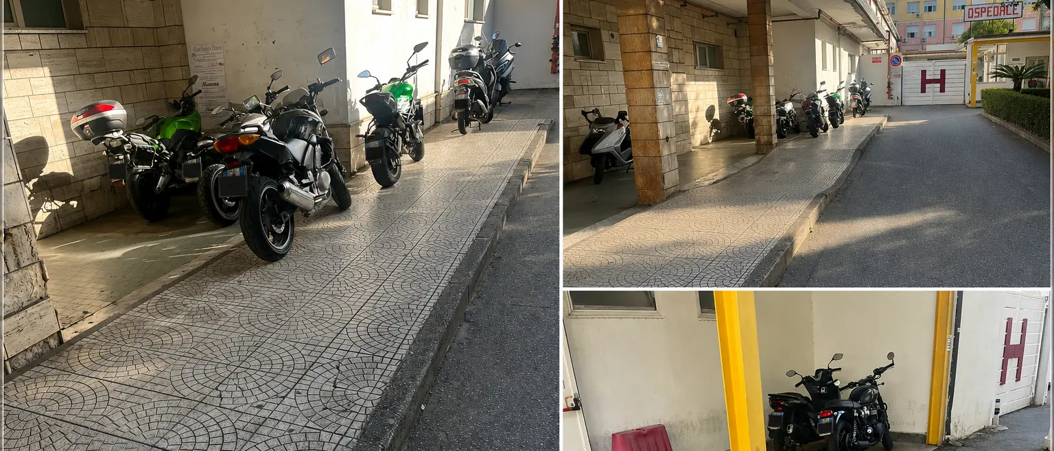 Ospedale di Vibo, Forza Italia Giovani: «Servono parcheggi per moto e scooter, marciapiedi e ingressi non possono diventare aree di sosta»\u00A0\u00A0\n