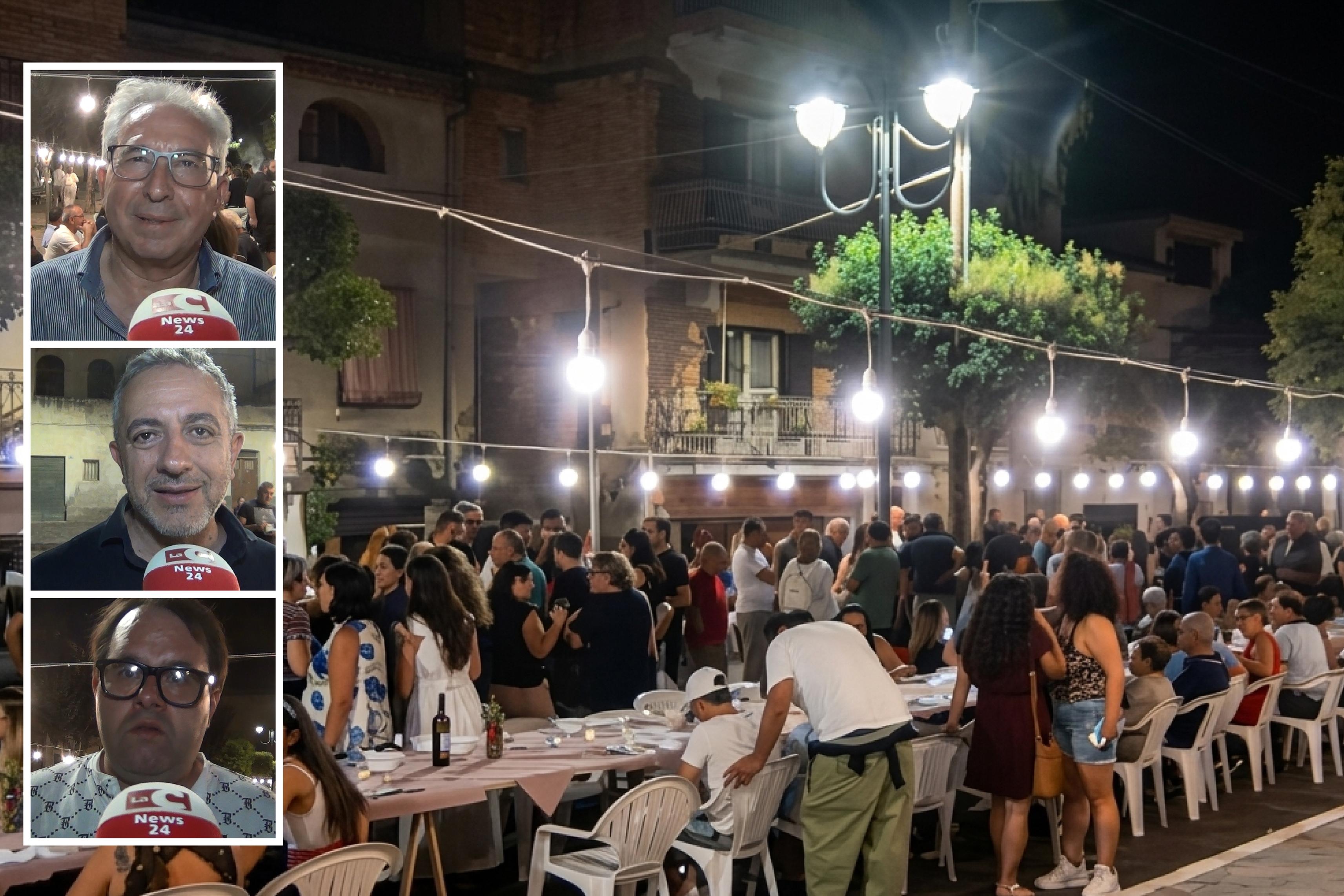 Evento all'aperto a Lauropoli con tavolata di 50 metri, prodotti locali e partecipazione della comunità
