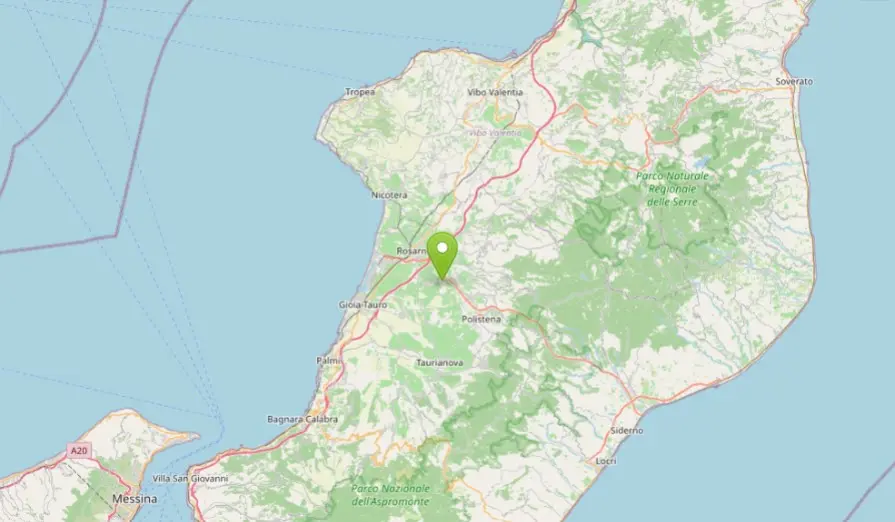 Terremoto in Calabria: scossa di magnitudo 3.5. Epicentro nella Piana di Gioia Tauro\n