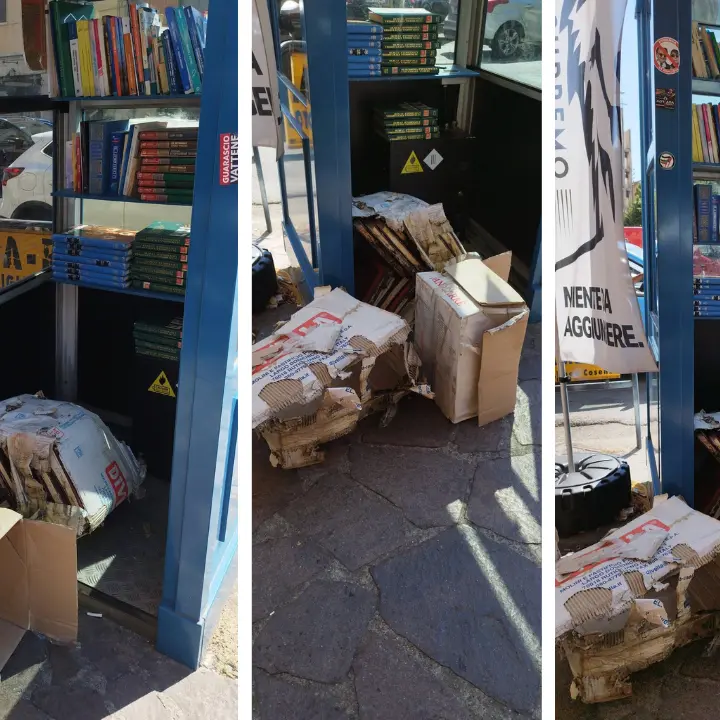 Cosenza, Bibliocabina trasformata in discarica. La consigliera Cozza: «Manca il rispetto per i beni comuni»\n