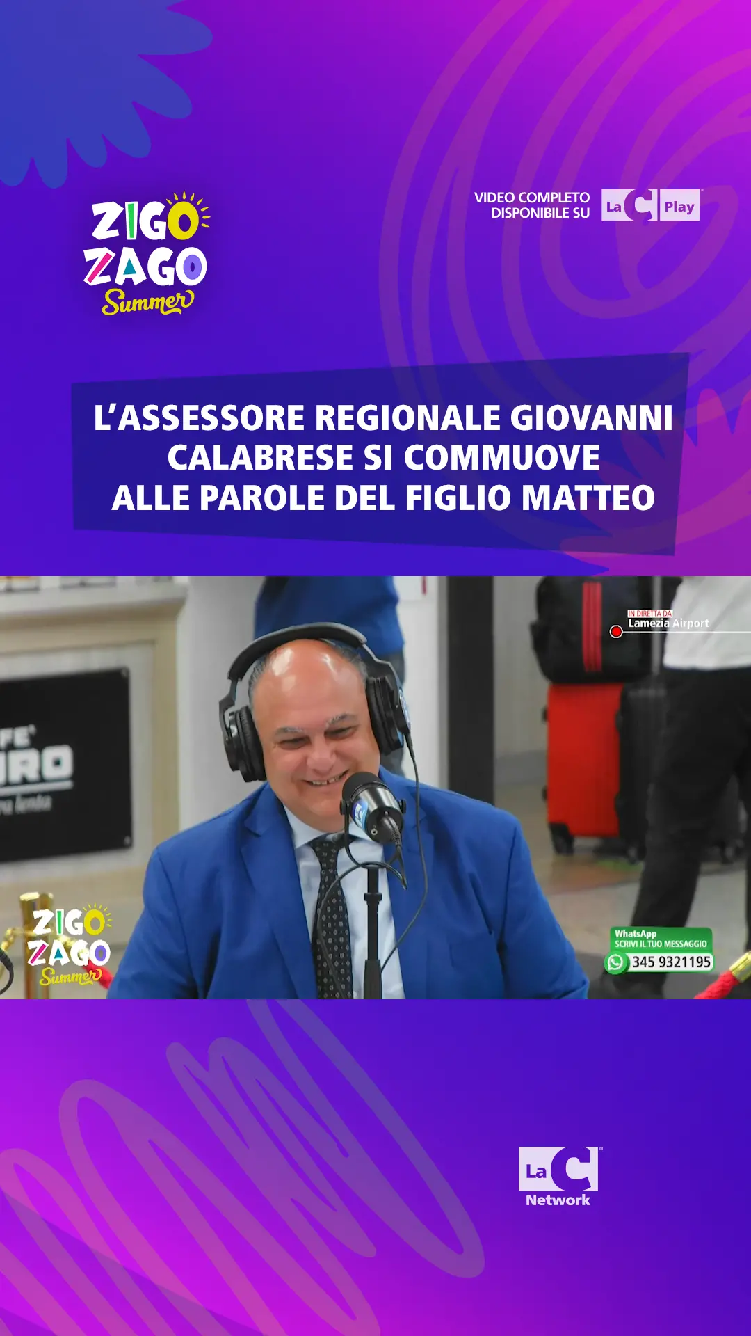 La commozione dell'assessore Calabrese per le parole del figlio Matteo