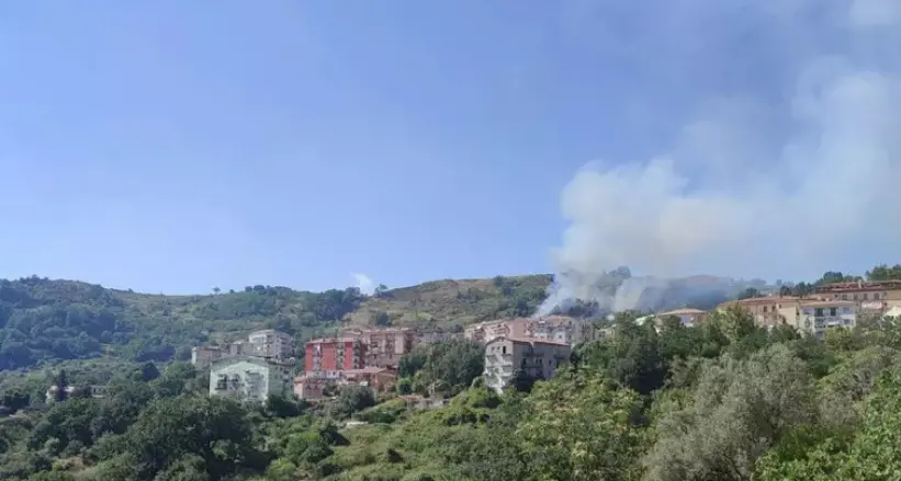 Apprensione a Verbicaro, incendio minaccia alcune case: vigili del fuoco al lavoro senza sosta\n