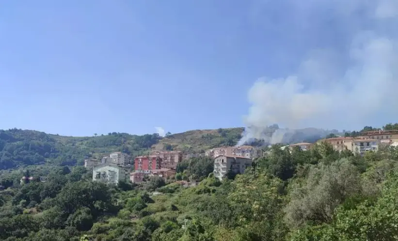 Apprensione a Verbicaro, incendio minaccia alcune case: vigili del fuoco al lavoro senza sosta\n