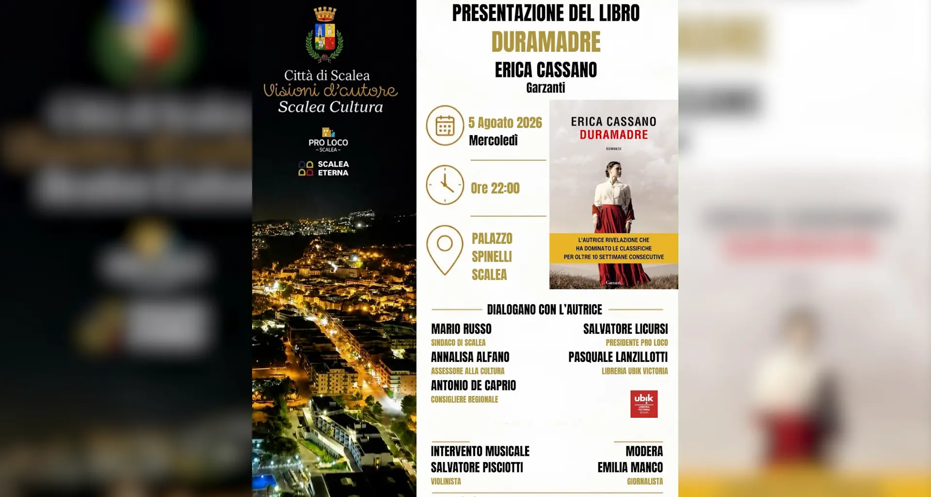 Dalla Riviera dei Cedri al successo di pubblico, Erica Cassano torna a Scalea con il romanzo\u00A0“Duramadre”\n