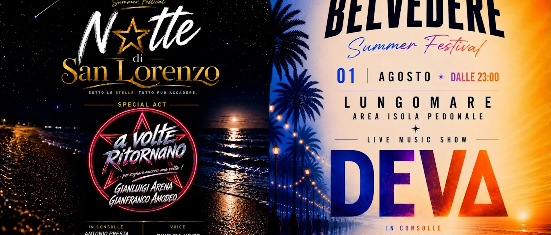 Belvedere Marittimo accende l'estate con il Summer Festival tra musica live, grandi DJ e la notte magica di San Lorenzo\n