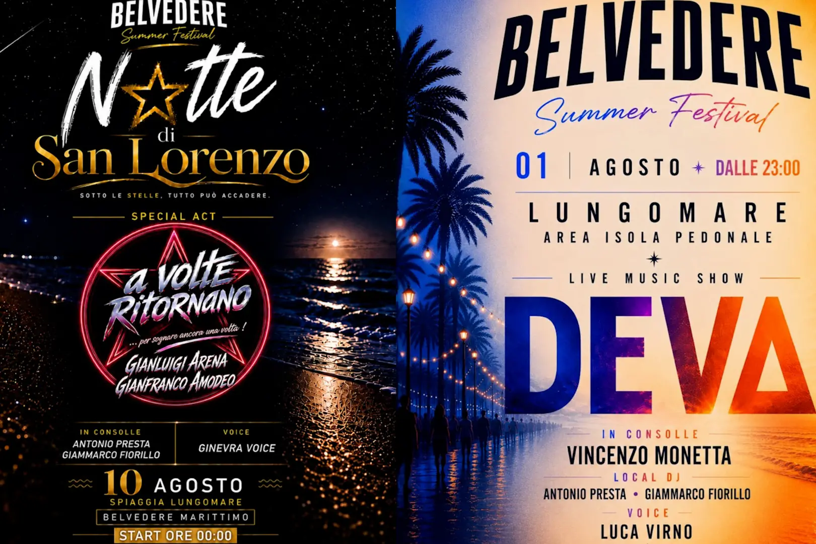 Belvedere Marittimo accende l'estate con il Summer Festival tra musica live, grandi DJ e la notte magica di San Lorenzo\n
