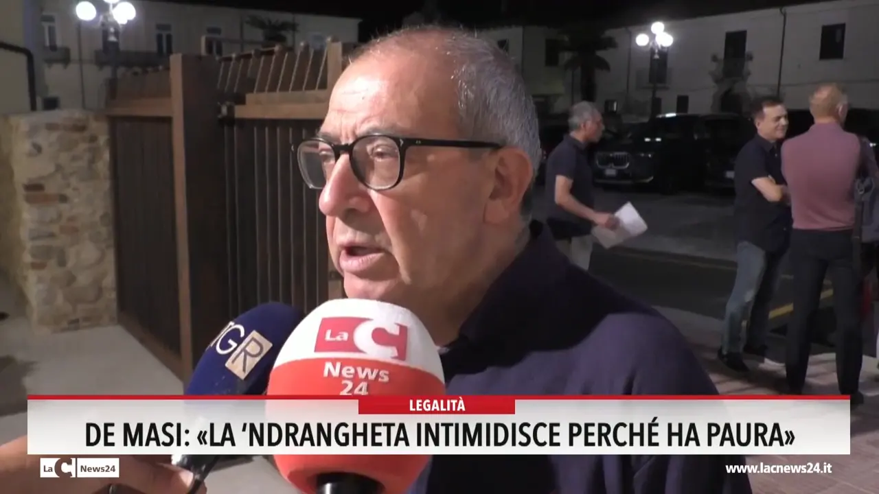 De Masi: «La 'ndrangheta intimidisce perché ha paura»