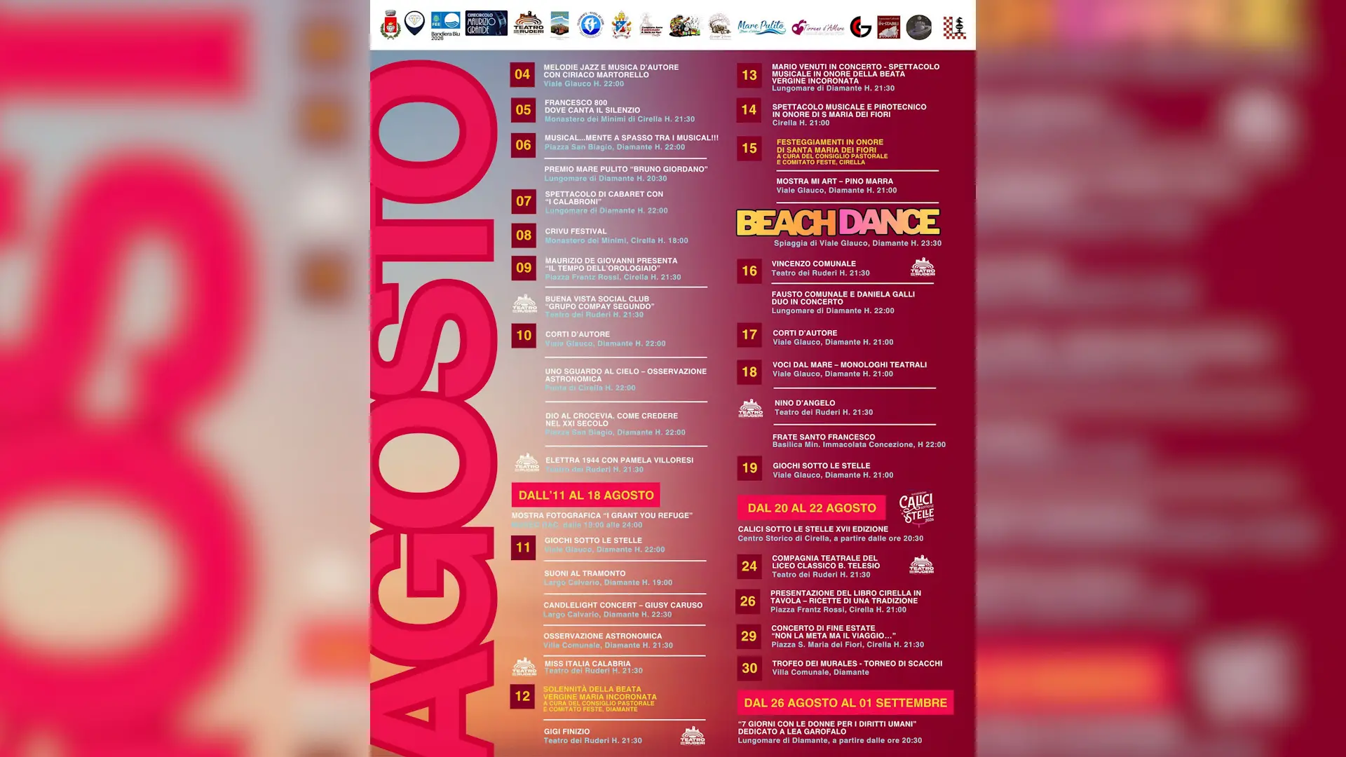 <p>La locandina degli eventi</p>\\n