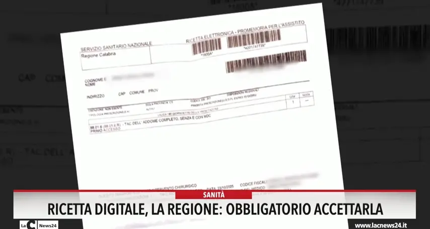 Ricetta digitale, la Regione: obbligatorio accettarla