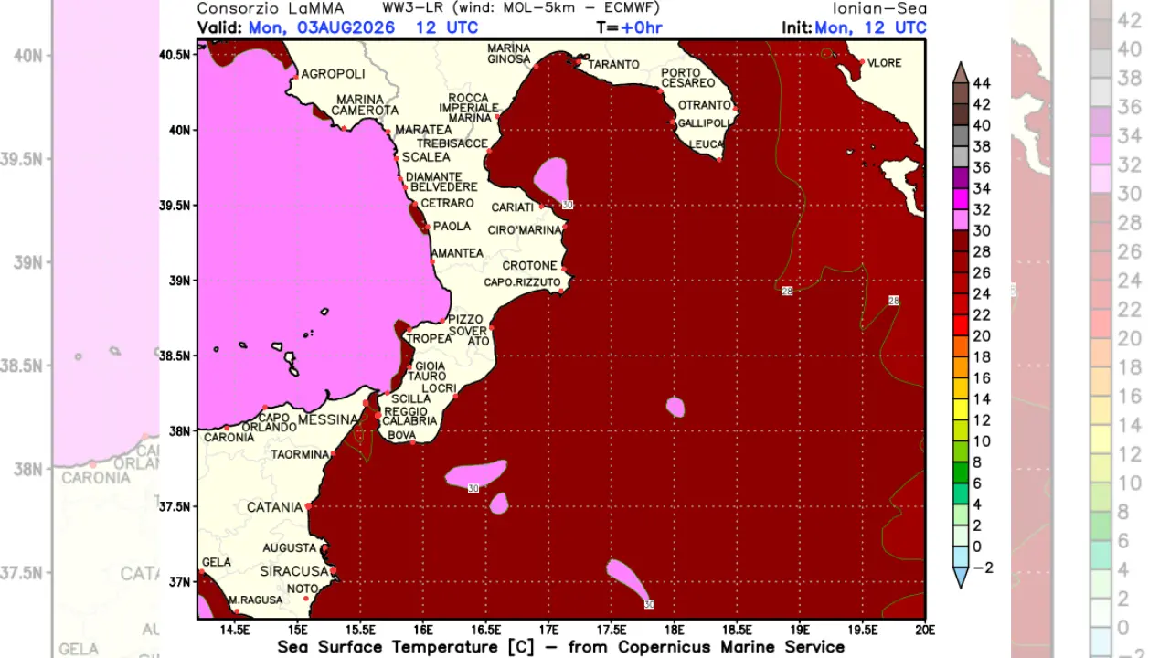 Meteo Cosenza, caldo asfissiante\u00A0senza tregua. Notti tropicali,\u00A0il mare bolle e raggiunge i 31 gradi\n