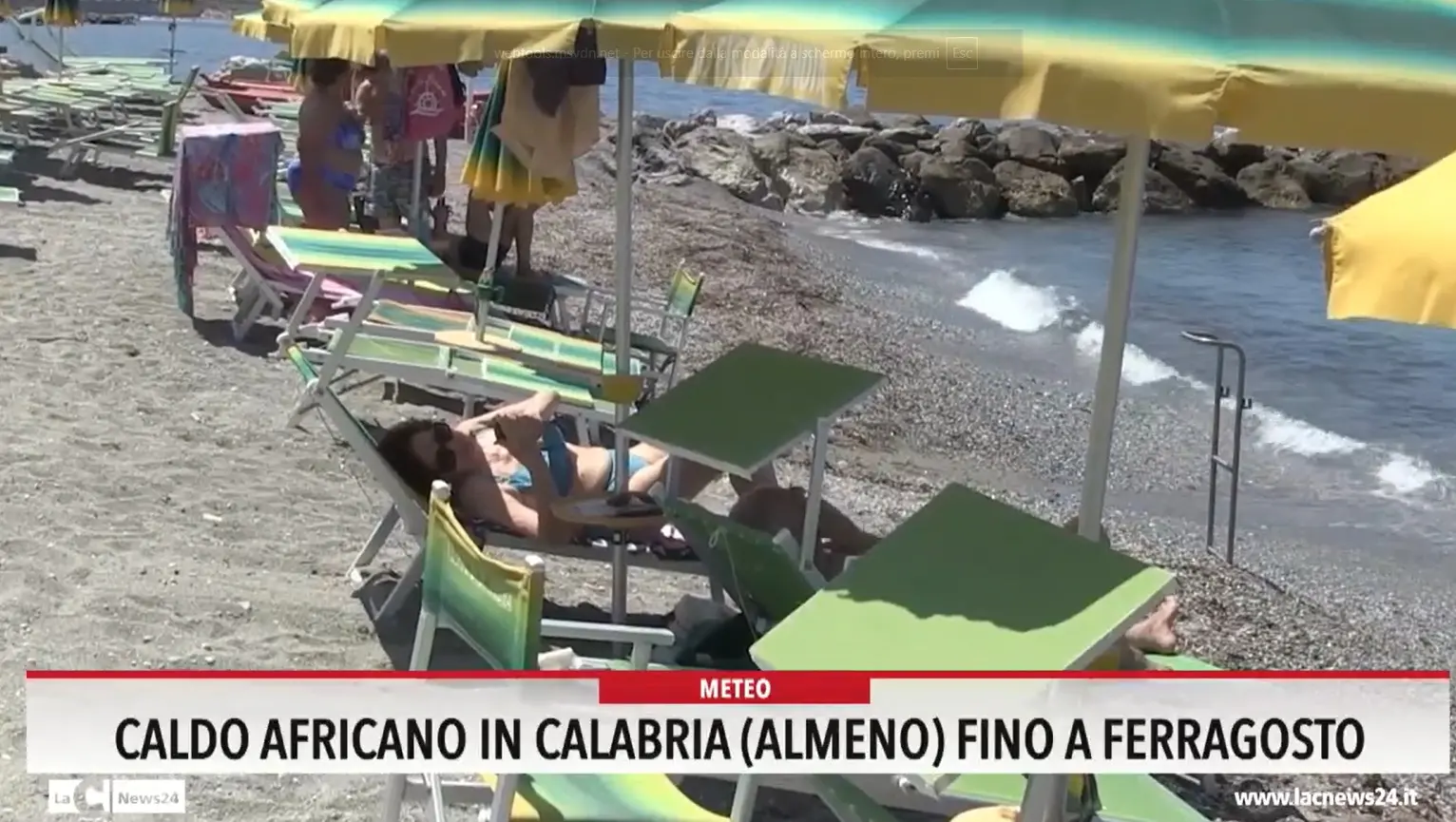 Caldo africano in Calabria almeno fino a Ferragosto
