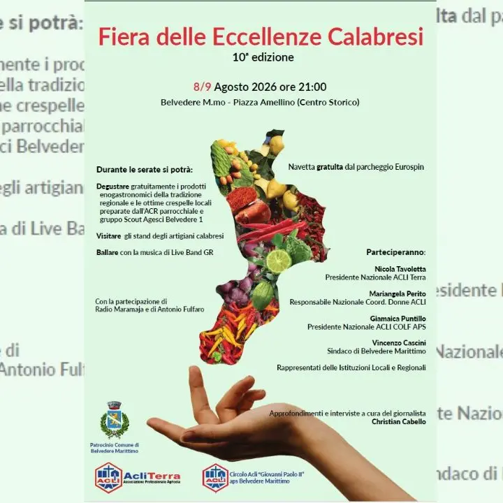 A Belvedere Marittimo torna la Fiera delle eccellenze calabrese: coinvolte più di trenta aziende\n