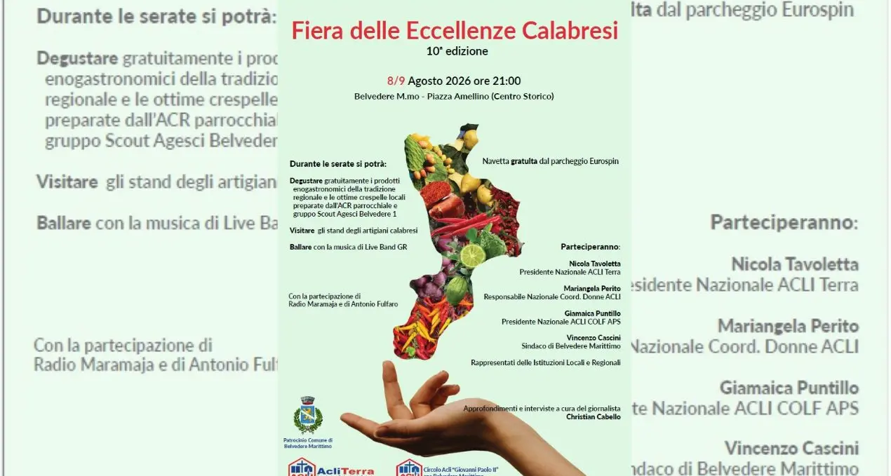 A Belvedere Marittimo torna la Fiera delle eccellenze calabrese: coinvolte più di trenta aziende\n