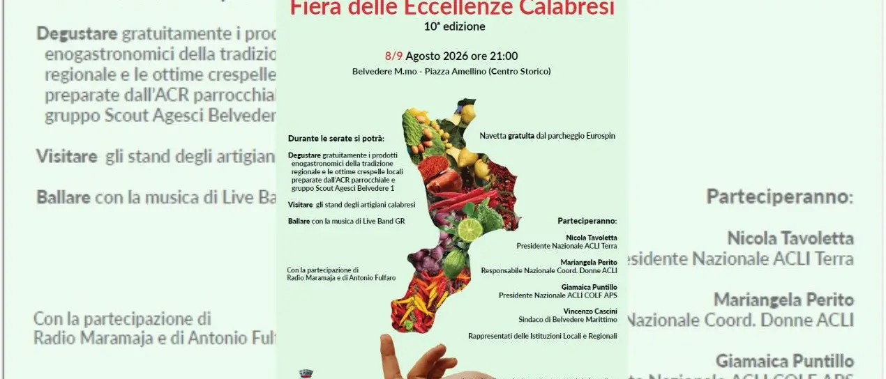 A Belvedere Marittimo torna la Fiera delle eccellenze calabrese: coinvolte più di trenta aziende\n