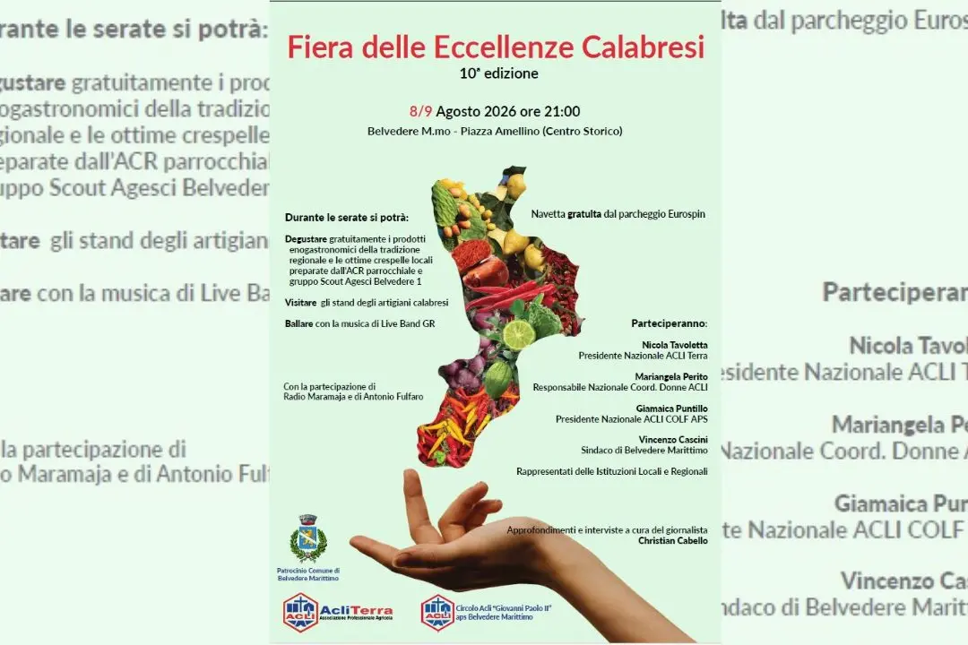 A Belvedere Marittimo torna la Fiera delle eccellenze calabrese: coinvolte più di trenta aziende\n