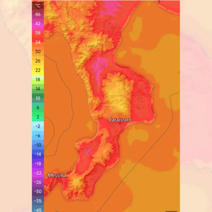 Caldo estremo, temperature ancora in aumento in Calabria con\u00A0punte\u00A0fino a 40 gradi\n